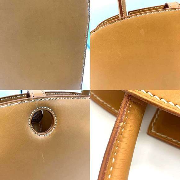 Hermes Bag Dalvi MM Natural Brown Handbag One Handle Women's Box Calf Leather... - Picture 4 of 6